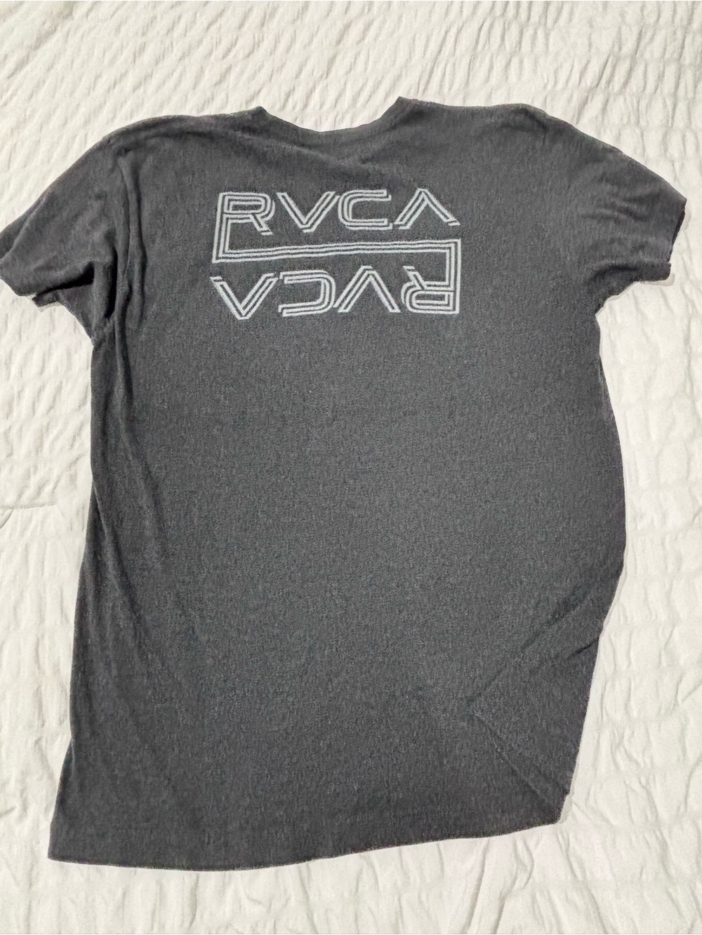 RVCA T-Shirt Gray Charcoal Mens Large Short Sleeve Graphic Logo Surfer